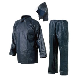 Otafuku Glove RF-1 Rain Suit (100% Polyvinyl Chloride, Waterproof, Top and Bottom Set) Navy M