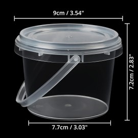 Belle Vous Pack of 15 Slime Containers, 250 ml Cans for Slime Without BPA, Transparent & Leak-proof Slime Cups with Handle & Lid for Slime Making, Foam Balls, Craft Material & Toys