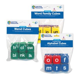 Learning Resources Phonics Cubes Class Set - 18 Piezas, Edades 6+ años Ingles para Niños, Material Didactico en Ingles para Niños
