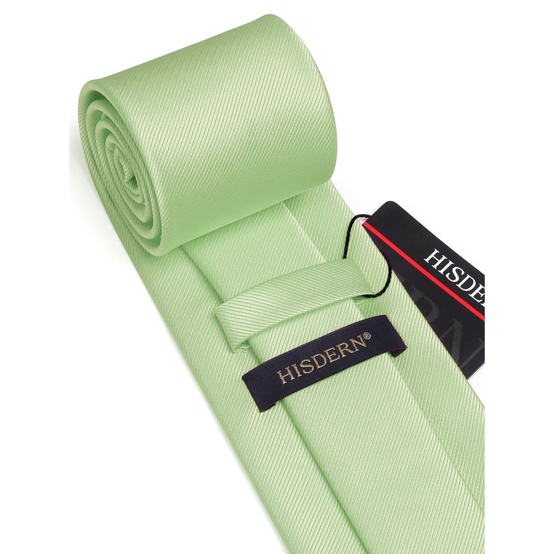 HISDERN Men's Wedding Ties and Pocket Square Tie Clip Set