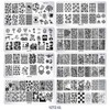 10Pcs/Set Nail Stamping Plates with Silicone Clear Stamper Scraper Flowers
