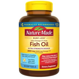 Nature Made Extra Strength Omega-3 Fish Oil 2800mg, 60 Softgels, 30-Day Supply