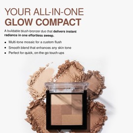 Palladio 2 en 1 Polvo Mosaico Rubor y Bronceador, Suave y Sedoso, 5 Tonos de Rosas a Marrones Dorados, Spice
