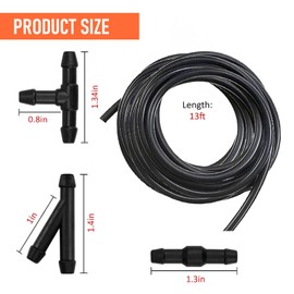 GKmow 4M/13Ft Universal Washer Fluid Hose with 30 Hose Connectors, Car Windshield Washer Hose Kit, for Most Car Windshield Washer Hose Connect Car Water Pump and Nozzles (Black)