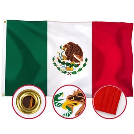 XIFAN Premium Mexico Mexican Flag 5x8 Outdoor, Double Sided Embroidered Eagle, Bandera De Mexico Mexicana for Wall, Heavy Duty 210D Nylon Mexican MX National Country Flags