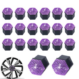 Tire Lug Nut Covers | Car Tire Shining Bolt Cover Set of 20 | Anti-Scratch Removable Wheel Nut Decorative Cap for Car Exterior Dust-proof Protection