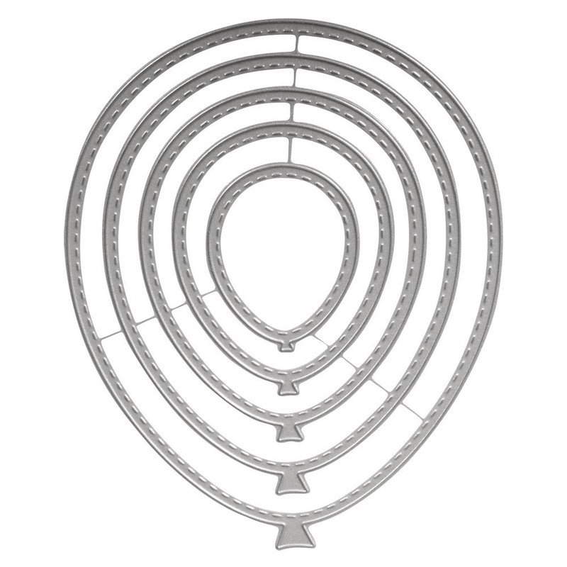 Rayher Hobby 59237000 Stanzschablonen-Set, Nesting Balloons, 5 Stück, 9,5 x