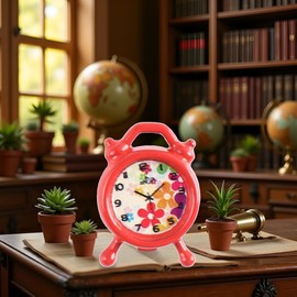1Pc Red Dollhouse Accessories Miniature Clock Dollhouse Furniture Decoration Doll House Accessories Mini Clock for Useful and Fashion