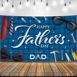 KatchOn, XtraLarge Happy Fathers Day Banner - 72x44 Inch | Happy Fathers Day Decorations for Party | Happy Fathers Day Backdrops for Photography | Happy Fathers Day Sign for Father's Day Party Décor