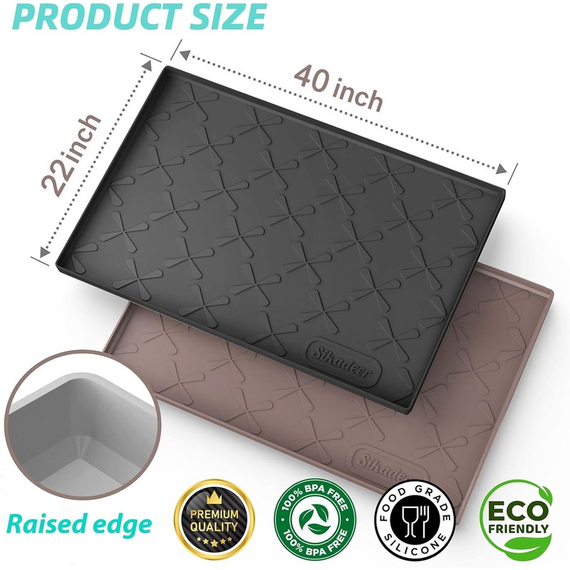 SIKADEER 40" x 22" Under Sink Mat Waterproof, Silicone Mat