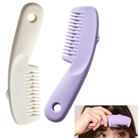 Chenshuo Hair Razor Comb,3 in 1 Adjustable Hair Cutting Comb,Adjustable Haircut Bangs Thinning Combs,Bangs Trimming Tool With Combs,2 Pieces,Purple and White.