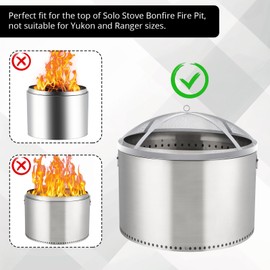 GarveeLife Fire Pit Spark Screen Cover for Campfires - Easy Lift Stainless Steel, Mesh Protector, Guide Rod Included, Outdoor Patio & Backyard Accessory, Silver，18 * 18 * 5inch