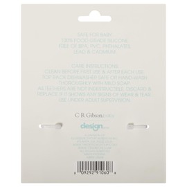 C.R. Gibson 100% Food Grade Silicone Bear Baby Teether for Infants, 2.75" x 4.25", Multicolor