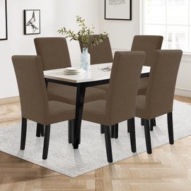 Ystyle Stretch Stuhlhussen 2er Set, Stuhlbezug Elastisch Abnehmbarer Waschbarer, Universal Hussen Für Stühle, Stuhlbezüge Chair Cover Für Hotel Bankett Küche Restaurant Hochzeit Party, Braun