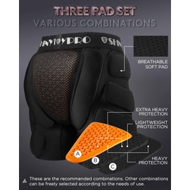 SHINYPRO Protective Padded Shorts for Snowboard and Skate CE Level 2 Butt and Tailbone Heavy Duty Protection
