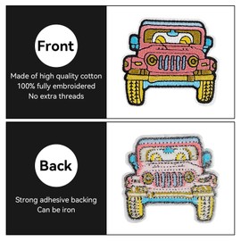 Harsgs 100pcs Random Iron on Patches, Embroidered Iron on/Sew on Patches Applique for Clothes, Dress, Hat, Jeans, DIY Accessories