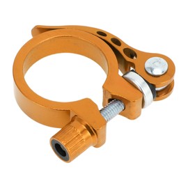 Motoforti Universal Bike Bicycle Seat Post Clamp Seatpost Collar, 34.9mm, Quick Release, Aluminum Alloy, Yellow