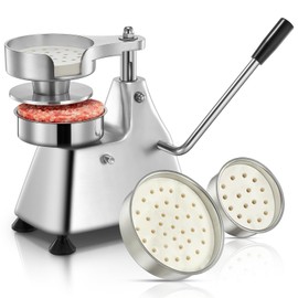 FOHERE Burger Press Patty Maker, 3 in 1 Commercial Burger Patty Maker, 4/5/6-inch Stainless Steel Patty Maker with 1500 Pcs Patty Papers, Anti Slip Feet, Reset Button