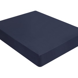 PiccoCasa Brushed Microfibre Fitted Sheet for Box Spring Bed Bed Sheet Soft Fitted Sheet Suitable for Mattress with High 35 cm Navy Blue 200 x 200 x 35 cm