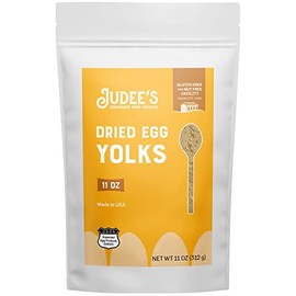 Judee's Egg Yolk Powder 11 oz - Pasteurized - Great for Baking and Cooking - 100% Non-GMO, Gluten-Free and Nut-Free - Great for Camping and Outdoor Use - Made in USA