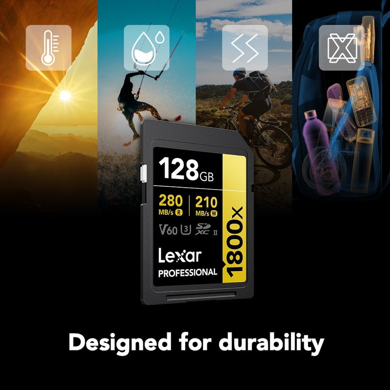 Lexar SD Card Professional 1800x SDXC Card Max Read 270MB/s