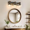 Farmhouse Bathroom Vanity Light Fixtures, 3-Light Wood Bathroom Light Fixtures