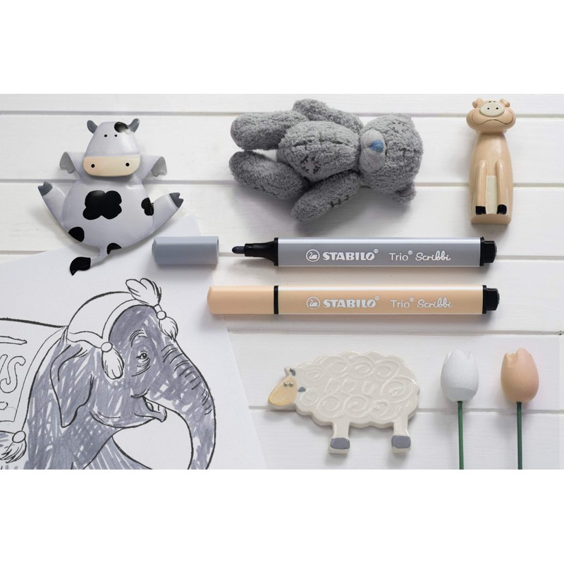 STABILO Trio Scribbi - Triangular Fibre-Tip Pen - Pack of