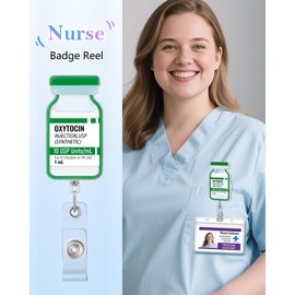 Besoar Shaker Nurse Badge Reel - Nursing Badge Holder Retractable with ID Clip,Funny L&D OB GYN Name Tag Card Accessories with Alligator Clip for Nurse Student Work Hospital