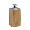 Relaxdays 2 x Soap Dispenser Bamboo Refillable Square H x