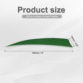 PATIKIL Arrows Vanes 4 Inch, 25 Pack Right Wing Arrow Feather Turkey Fletching Archery Accessories for DIY Target Shooting Hunting, Dark Green