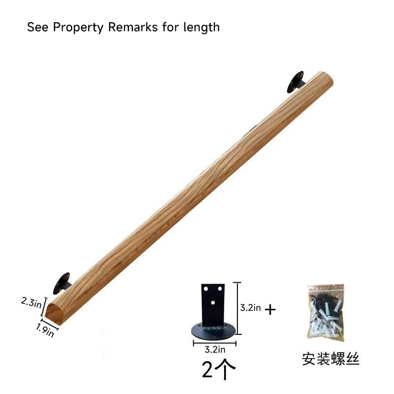 4FT- Wooden Stair Handrail,Staircase Indoor Outdoor Handrail,Wall Mounted Barrier Free