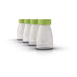Ardo Breast Milk Storage and Feeding Bottles (4), Swiss Made, 150ml (5 fl.oz.), BPA Free, with Ring and Cap, Standard Width, 4 Bottles