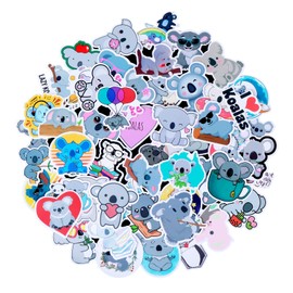 cobee Cute Koala Stickers,50 Pieces Cartoon Animal Decal Waterproof Water Bottles Stickers Teacher Reward Stickers Waterproof Decals for Kids Water Bottle Phone Scrapbook