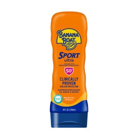 Banana Boat Banana Boat Sport Ultra SPF 50 Sunscreen Lotion, 8oz | Banana Boat Sunscreen SPF 50 Lotion, Oxybenzone Free Sunscreen, Sunblock Lotion Sunscreen, Banana Boat Lotion, Water Resistant Sunscreen, 8oz