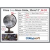 Mapsoft Prime Gray Moon Globe, 12" Lunar Globe and Atlas,