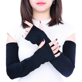 Makitsu Arm Cover, Arm Cover, International Inspection Organization, UPF 50+ Certified, Finger Type, UV Protection to the Back of the Hand, Plain, Cool, Sweat Absorbent, Quick Drying, Smooth