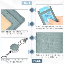 Wasenn Women's Pass Case with Reel Included, Double-Sided, Popular, Stretchable, Strap for Transportation