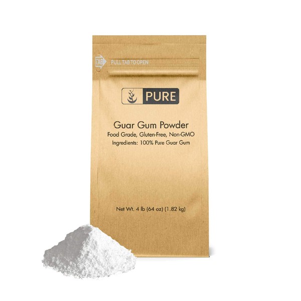 Guar Gum Powder (4 lb.) by Pure Organic Ingredients, 100% Food Safe , Gluten-Free, Non-GMO, Thickening Agent