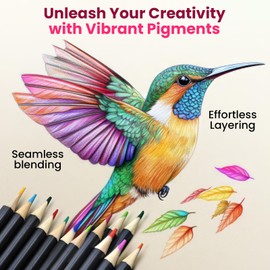 72 Vibrant Colored Pencils for Adult Coloring Books | Coloring Pencils for Adults with Oil-Based Cores | Professional Art Supplies | Set for Expert, Beginners and Teens