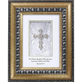CB Gift WD118 Heartfelt Collection Table Cross 8 x 10 Inches Silver Jeremia 29:11