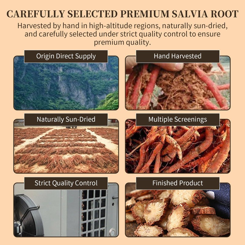 Hee Creek Salvia Root Slices 300g/10.58 Dried Dan Shen Herb