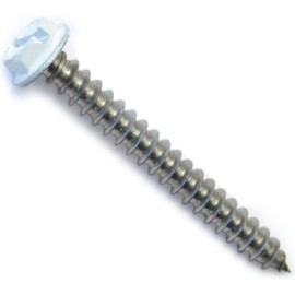 Hard-to-Find Fastener 014973187040 White Hex Head Sheet Metal Screws, 8 x 1-1/2, Piece-15