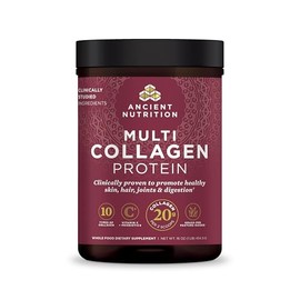 Ancient Nutrition Collagen Powder Protein with Probiotics, Unflavored Multi Collagen Protein with Vitamin C, 45 Servings, Hydrolyzed Collagen Peptides