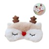 Mikinona Cartoon Animal Plush Eye Mask Elk Blindfold Sleep Mask