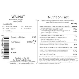 Seba Garden 800g Californian Walnut Halves Premium Grade