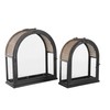 Deco 79 Metal Arched Candle Lantern with Cane Inspired Gold