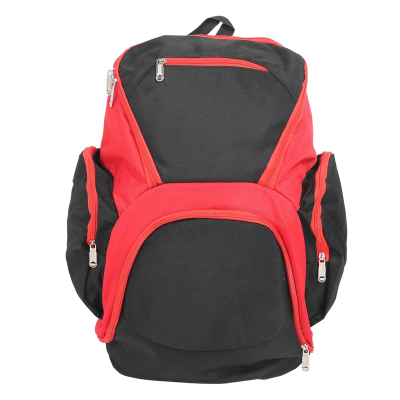 Basketball Backpack Black Red Multifunctional Large Capacity with Multiple Storage