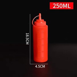 DACUAN 230ml ketchup extrusion bottle, ketchup with lid, barbecue, salad sauce extrusion bottle 3