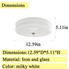 Bofea-Nordic Bedroom Circular Lamp Ceiling, Milk White Glass LED Round