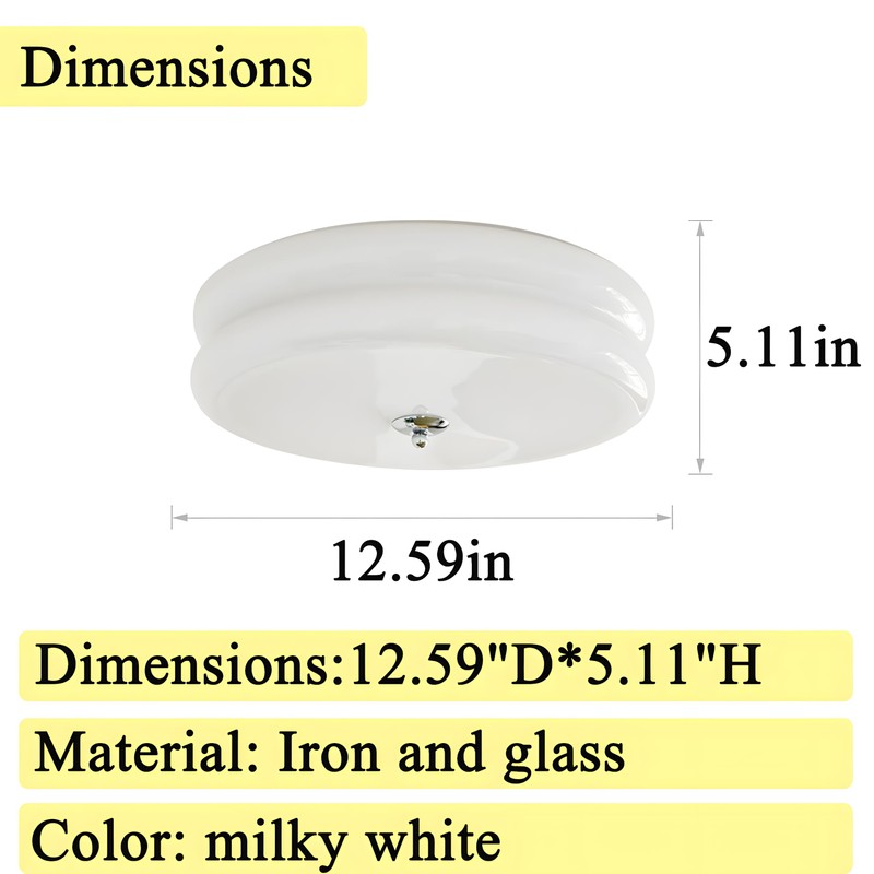 Bofea-Nordic Bedroom Circular Lamp Ceiling, Milk White Glass LED Round
